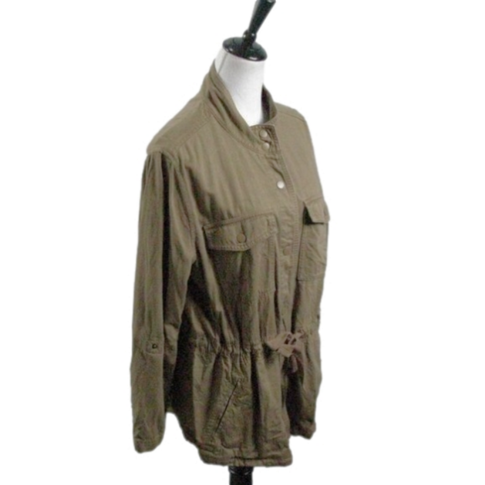Terra & Sky Khaki Snap Front Utility Jacket/Blazer Size 0X or 14W